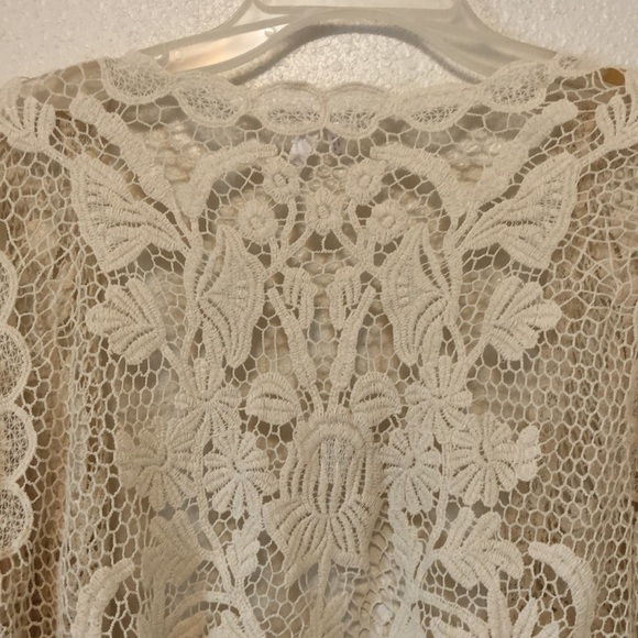 STUDIO Y cream/ ivory crochet jacket, size S - Picture 5 of 11